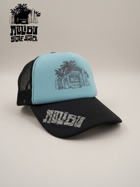 Vintage Malibu Surf Shack Trucker Hat Snapback Foam Front Beach Surf Palm Style